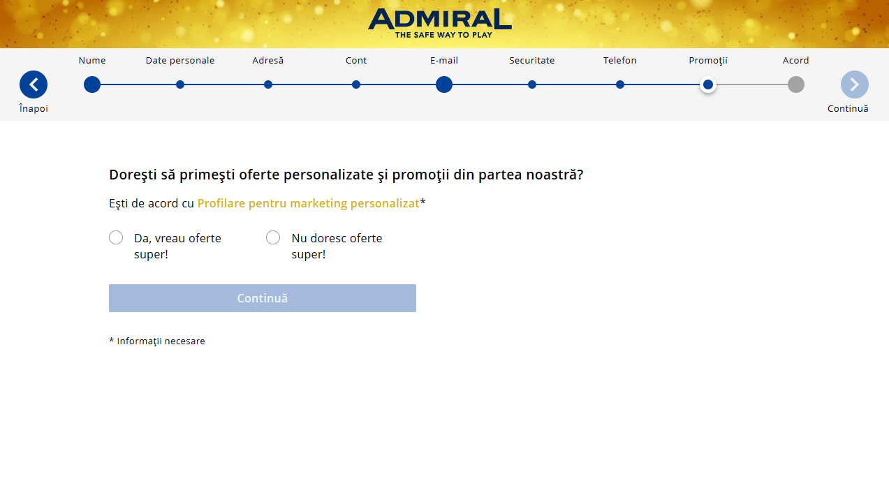 admiral casino cont nou