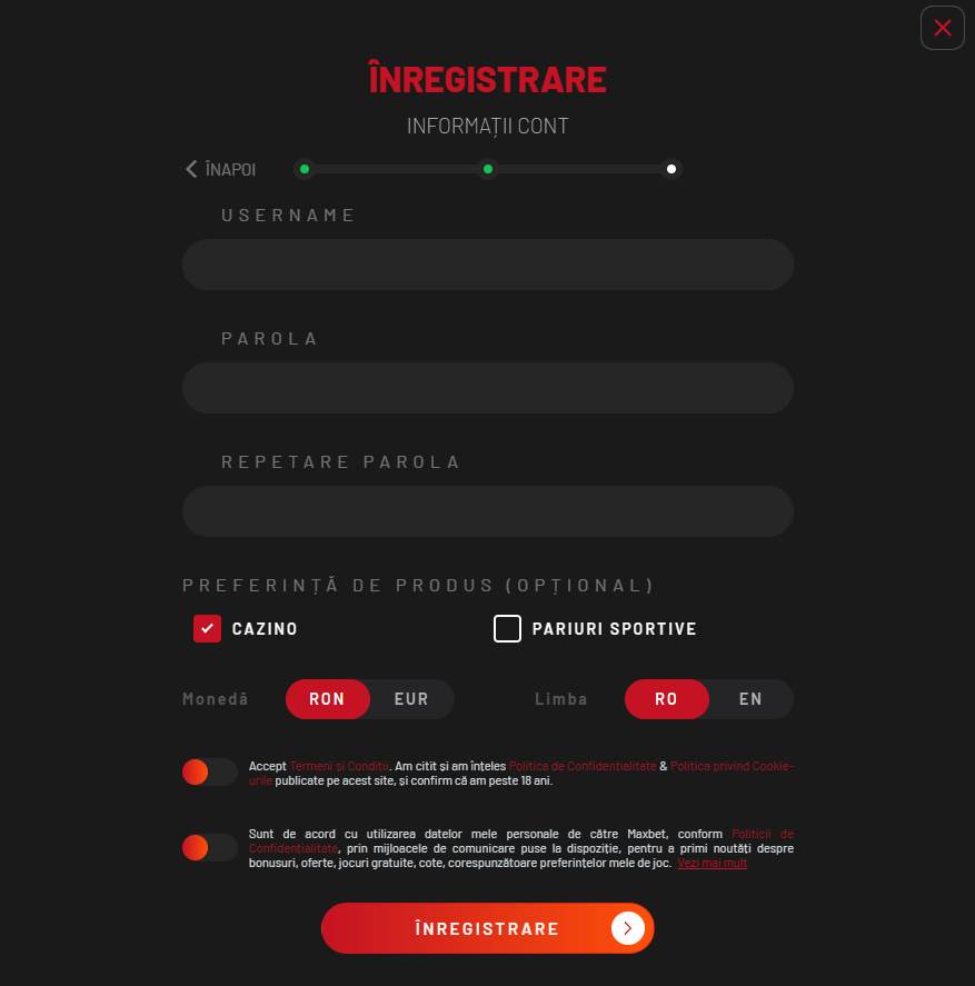 inregistrare maxbet