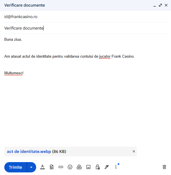 verificare documente e mail frank