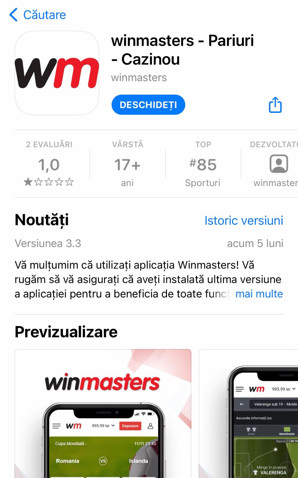 winmasters aplicatie